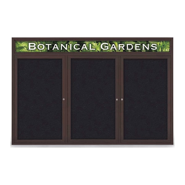 Corkboard, Header, Brnz, Rubber, 3 Dr, 72x48"