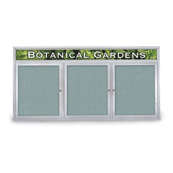 Corkboard, Hdr, Fbrc, 3 Dr, Satin/Cld, 72x36"