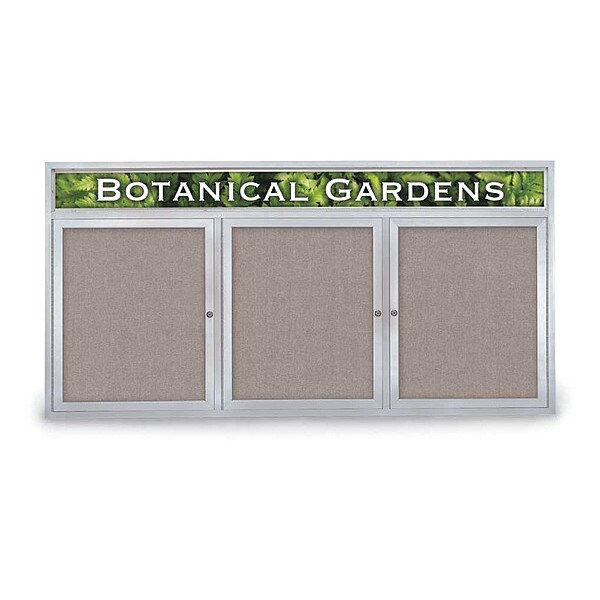 Corkboard, Hdr, Fbrc, 3 Dr, Satin/Prl, 72x36"