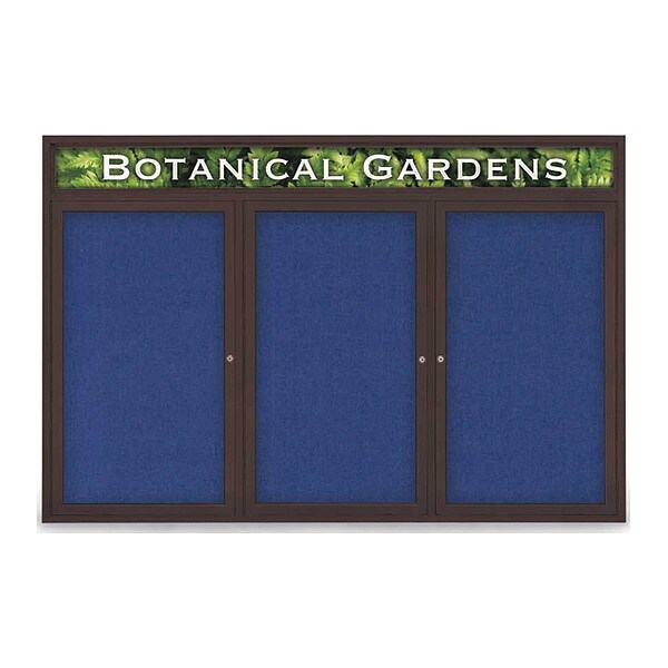 Crkboard, Hdr, Fbrc, Brnz/Cobcc, 3 Dr, 72x48"