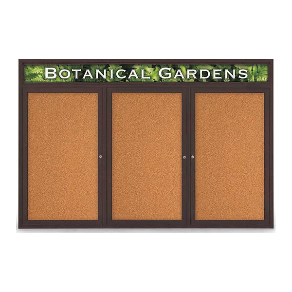 Corkboard, Header, Brnz, Cork, 3 Door, 72x48"