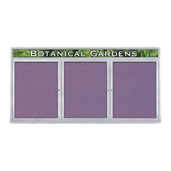 Corkboard, Fbrc, 3 Door, Satin/Amthy, 96x48"
