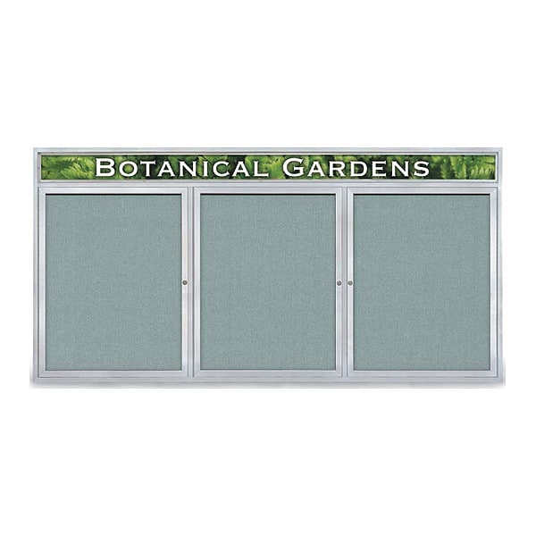 Corkboard, Fabric, 3 Door, Satin/Cld, 96x48"