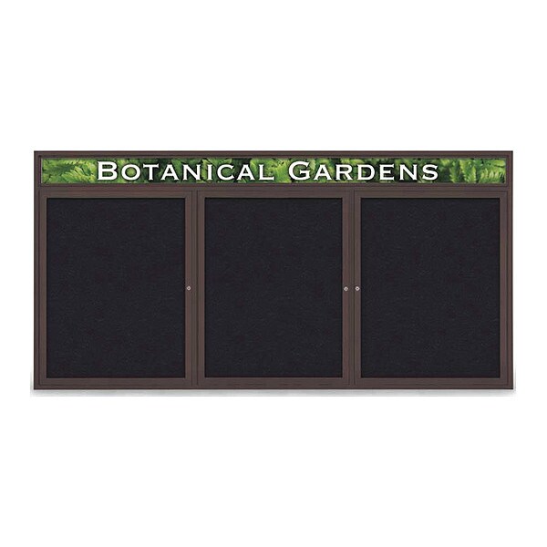 Corkboard, Header, Brnz, Rubber, 3 Dr, 96x48"