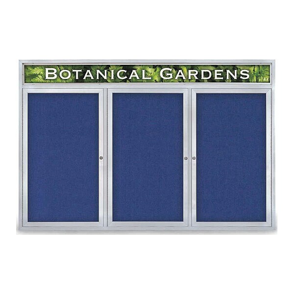 Corkboard, Hdr, Fbrc, 3 Dr, Stn/Cobcc, 72x48"