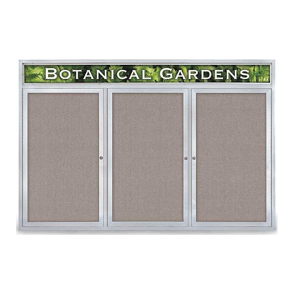 Corkboard, Hdr, Fbrc, 3 Dr, Satin/Prl, 72x48"