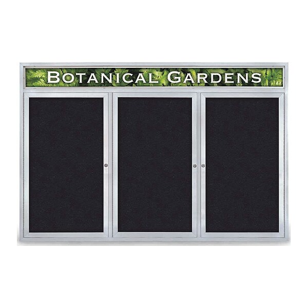 Corkboard, Header, Rubber, 3 Door, 72 x 48"