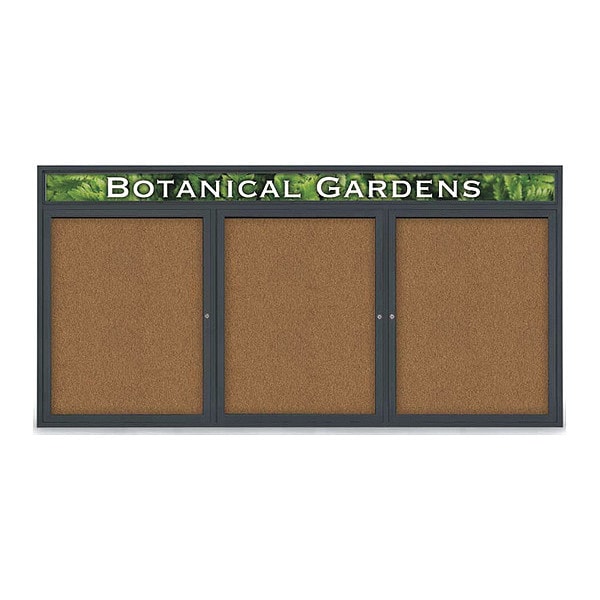 Corkboard, Header, Blk, Forbo, 3 Door, 96x48"