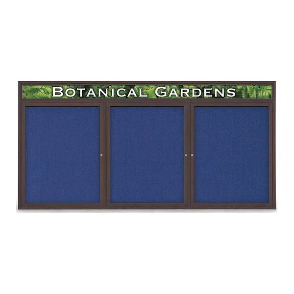 Corkboard, Fabrc, Brnz/Cobcc, 3 Door, 96x48"