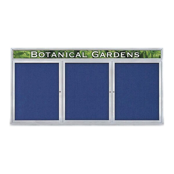 Corkboard, Fbrc, 3 Door, Satin/Cobcc, 96x48"