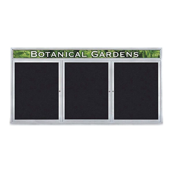 Corkboard, Header, Rubber, 3 Door, 96 x 48"
