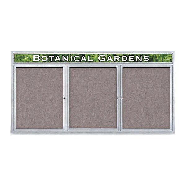 Corkboard, Fabrc, 3 Door, Satin/Surf, 96x48"