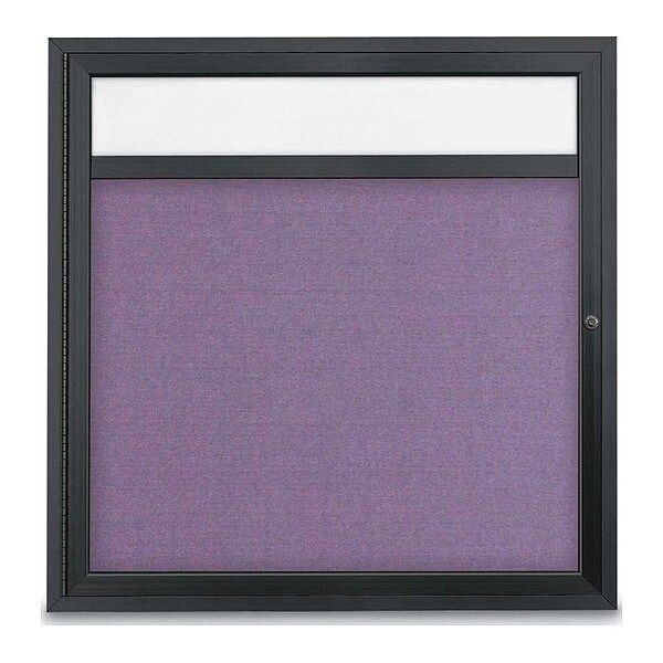 Corkboard, Hdr, Fbrc, 1 Dr, 36x36", Blk/Amthy