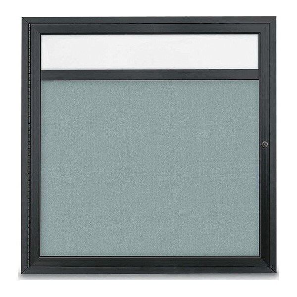 Corkboard, Headr, Fbrc, Blk/Cld, 1 Dr, 36x36"