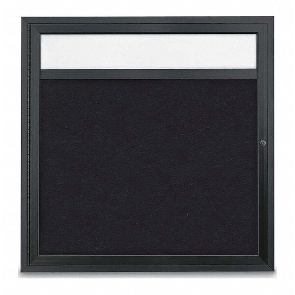 Corkboard, Header, Blk, Rubber, 1 Dr, 36x36"
