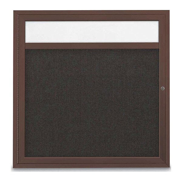 Corkboard, Hdr, Fbrc, Brnz/Blk, 1 Dr, 36x36"
