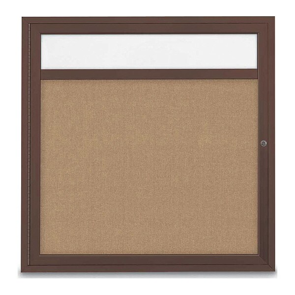Corkboard, Hdr, Fbrc, Brnz/Buff, 1 Dr, 36x36"