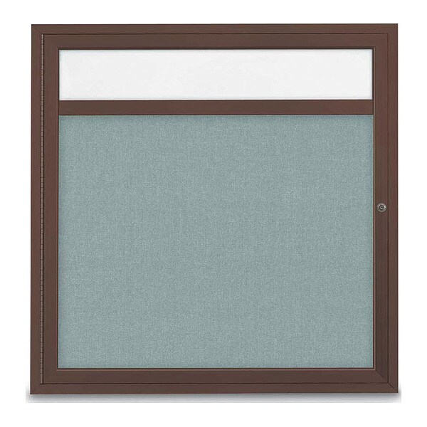 Corkboard, Hdr, Fbrc, Brnz/Cld, 1 Dr, 36x36"