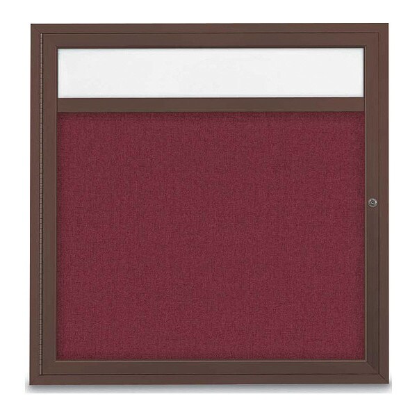 Corkboard, Hdr, Fbrc, Brnz/Burg, 1 Dr, 36x36"