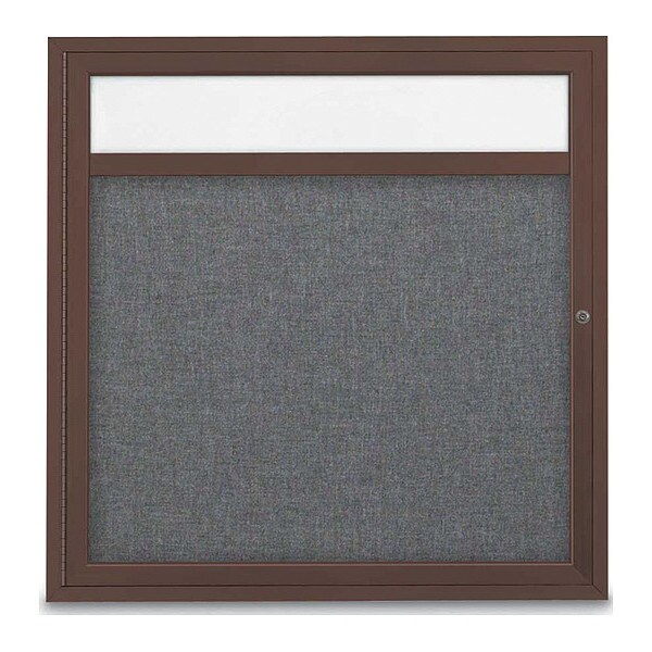 Corkboard, Hdr, Fbrc, Brnz/Gry, 1 Dr, 36x36"