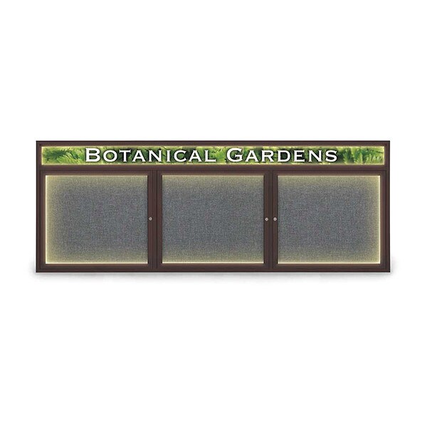 Corkboard, Fbrc, Hdr, Brnz/Gry, 3 Dr, 96x36"