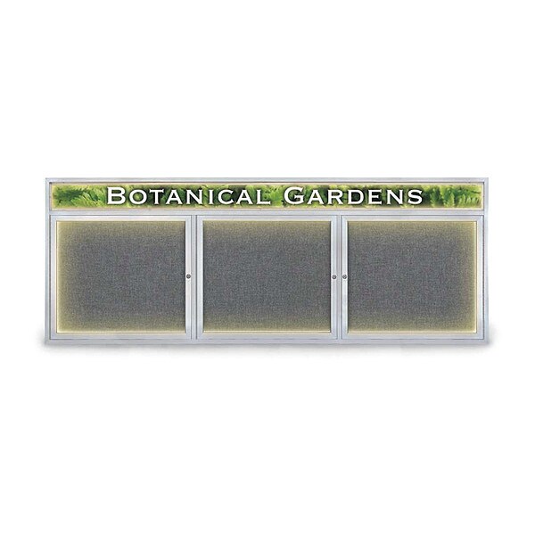 Corkboard, Fbrc, Hdr, Satin/Gry, 3 Dr, 96x36"