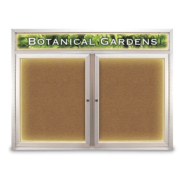 Corkboard, Lghtd, Header, Forbo, 2 Dr, 48x36"