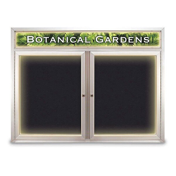 Corkboard, Lght, Header, Rubber, 2 Dr, 48x36"