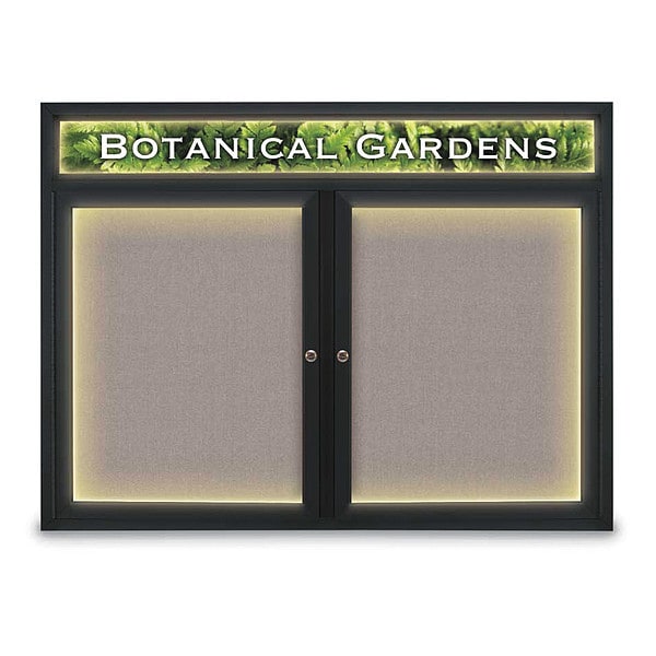 Corkboard, Hdr, Lght, Fbrc, Blk/Prl, 2, 48x36"