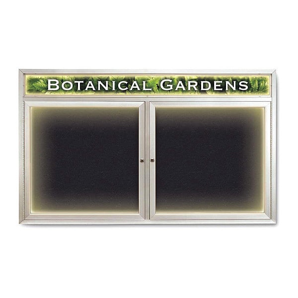 Corkboard, Lght, Header, Rubber, 2 Dr, 60x36"