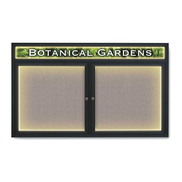 Corkboard, Hdr, Lght, Fbrc, Blk/Prl, 2, 60x36"