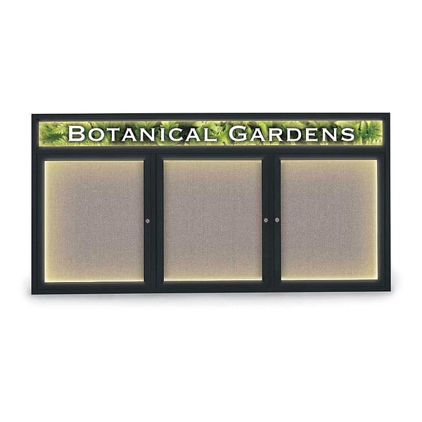 Corkboard, Hdr, Lght, Fbrc, Blk/Prl, 3, 72x36"