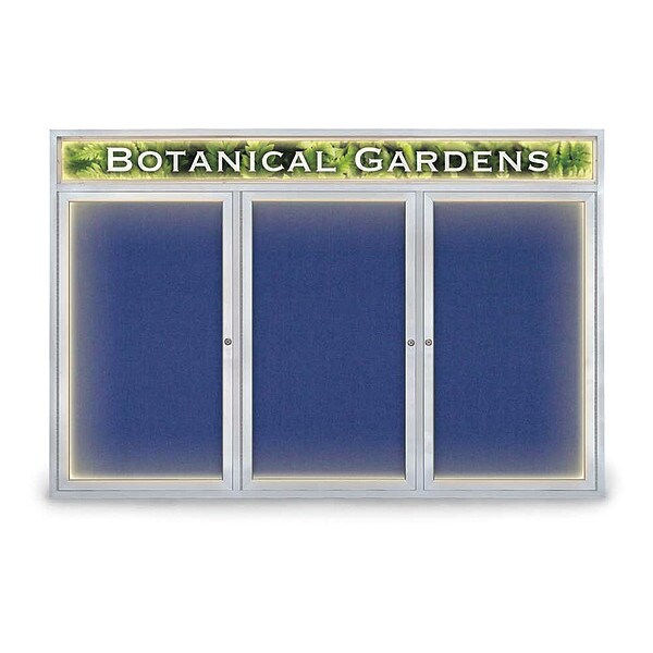 Corkboard, Fbrc, Hdr, Stn/Cobcc, 3 Dr, 72x48"