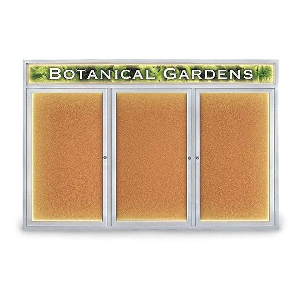 Corkboard, Cork, Header, 3 Door, 72 x 48"