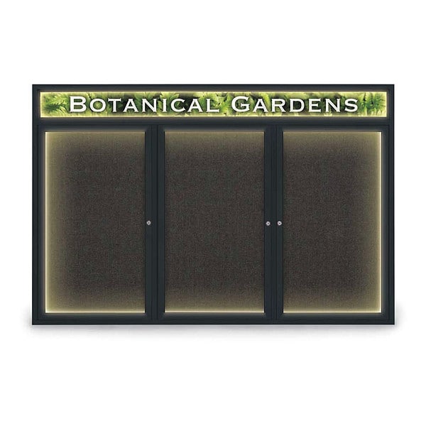 Corkboard, Fabric, Header, 3 Door, 72 x 48"