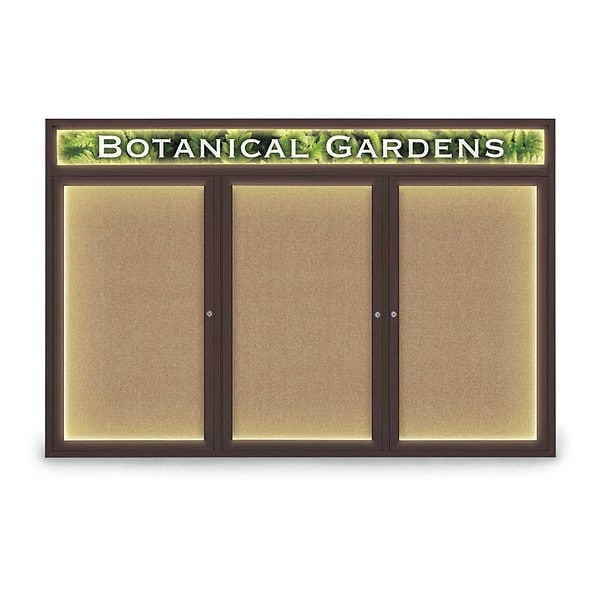 Corkboard, Fbrc, Hdr, Brnz/Buff, 3 Dr, 72x48"