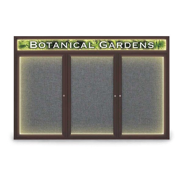 Corkboard, Fbrc, Hdr, Brnz/Gry, 3 Dr, 72x48"