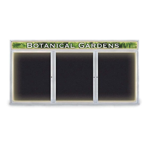 Corkboard, Rubber, Header, 3 Door, 96 x 48"