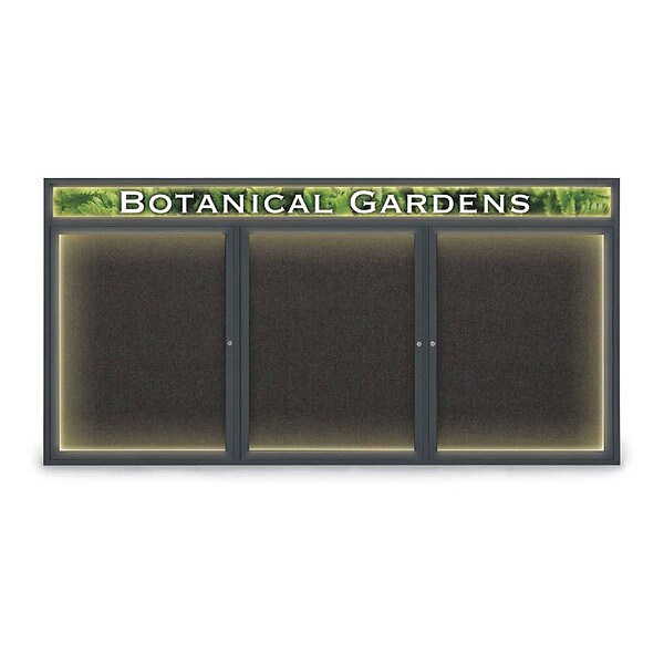 Corkboard, Fabric, Header, 3 Door, 96 x 48"