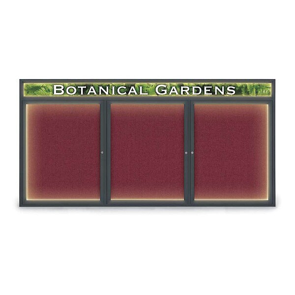 Corkboard, Fabric, Header, 3 Door, 96 x 48"