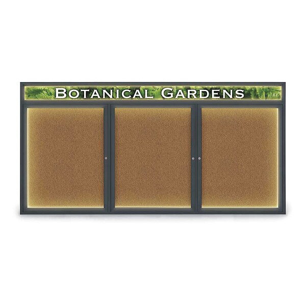 Corkboard, Blk, Header, Forbo, 3 Door, 96x48"