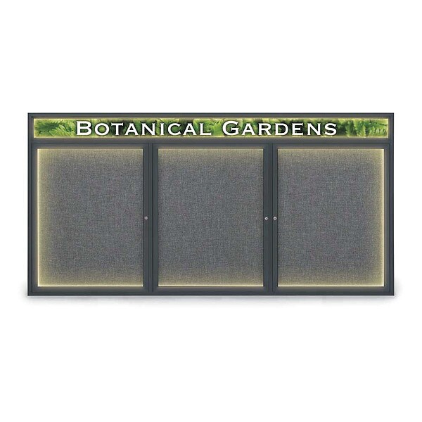 Corkboard, Fabric, Header, 3 Door, 96 x 48"