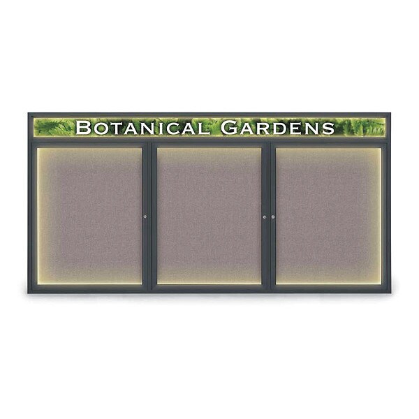 Corkboard, Fbrc, Headr, Blk/Srf, 3 Dr, 72x48"