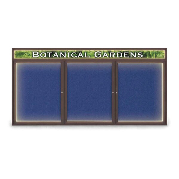 Crkboard, Fbrc, Hdr, Brnz/Cobcc, 3 Dr, 96x48"