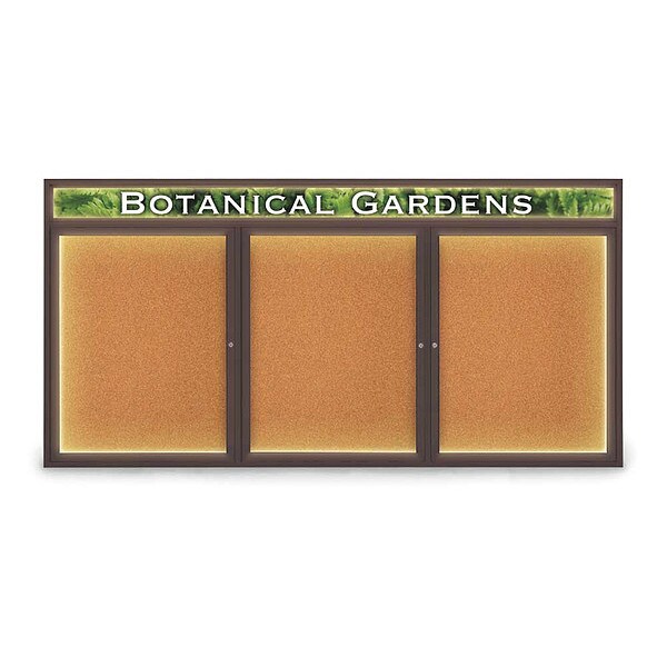 Corkboard, Brnz, Cork, Header, 3 Door, 96x48"