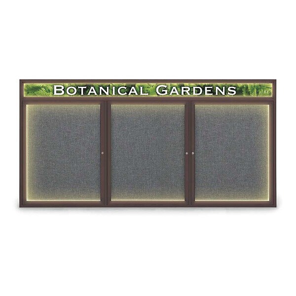 Corkboard, Fbrc, Hdr, Brnz/Gry, 3 Dr, 96x48"