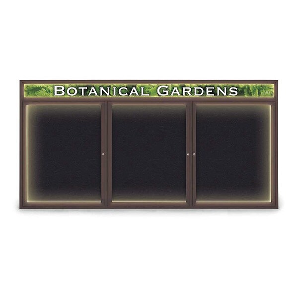 Corkboard, Brnz, Rubber, Header, 3 Dr, 96x48"