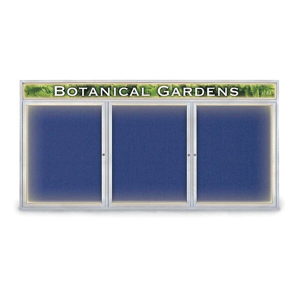 Corkboard, Fbrc, Hdr, Stn/Cobcc, 3 Dr, 96x48"