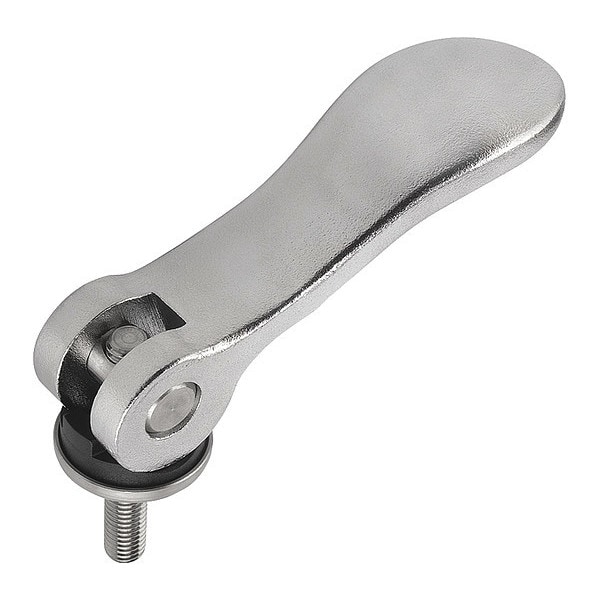 Cam Lever, Steel, Size: 2, 3/8-16X25, A=96, B=33, 3, Trivalent Blue Passivated, Comp: Steel
