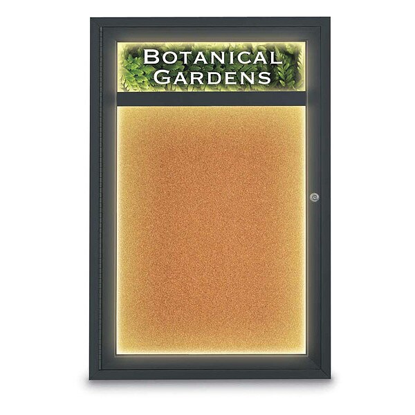 Corkboard, Lght, Hdr, Blk, Cork, 1 Dr, 24x36"
